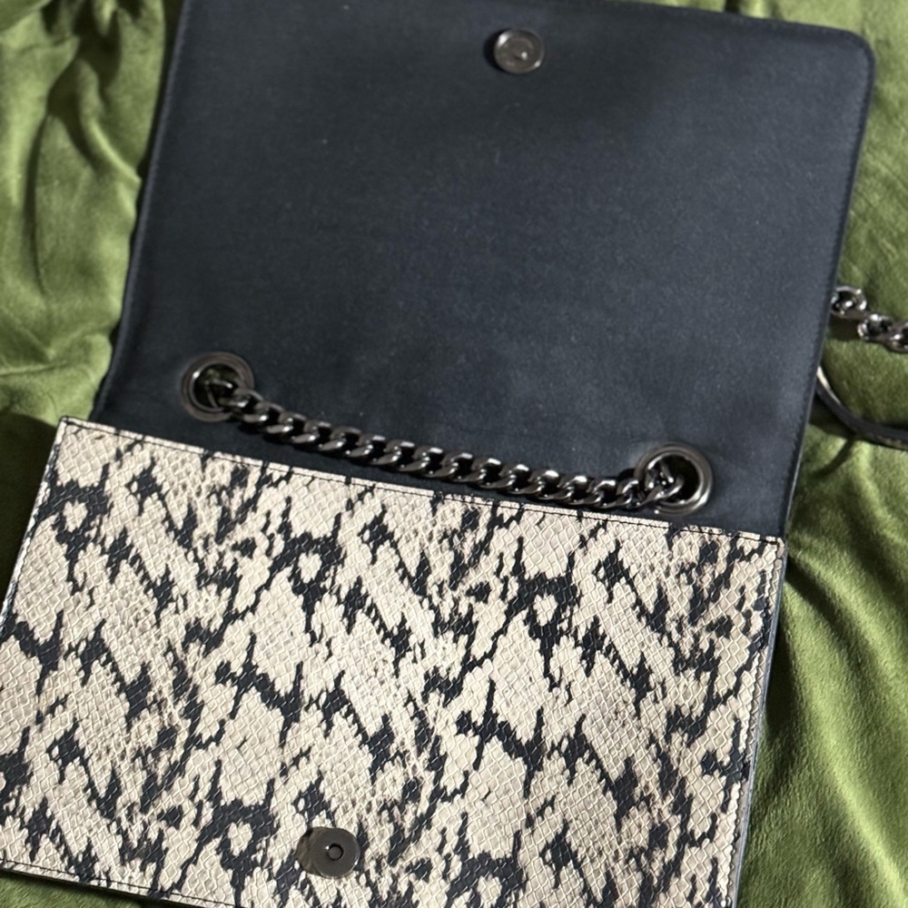Aldo Black and Cream Snakeskin Crossbody Bag
